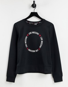 Черный свитшот с круглым логотипом Love Moschino-Черный цвет