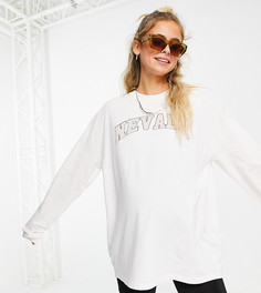 Кремовый лонгслив с принтом "Neveda" Topshop Maternity-Белый