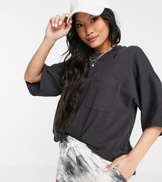 Темно-серая футболка бойфренда Topshop Petite-Серый