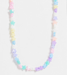 Разноцветное эксклюзивное ожерелье из бисера с подвесками в форме звездочек Pieces-Разноцветный