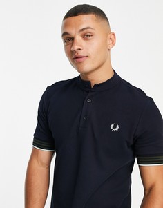 Темно-синяя футболка-поло с манжетами в полоску Fred Perry-Темно-синий