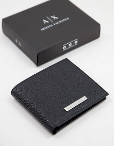 Черный кошелек для монет с логотипом Armani Exchange-Черный цвет