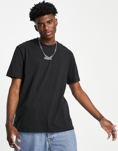 Черная футболка с логотипом на груди AllSaints Opposition-Черный цвет