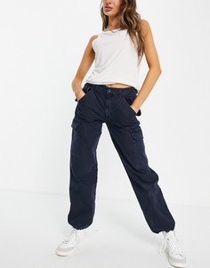 Темно-синие брюки в стиле милитари ASOS DESIGN-Темно-синий