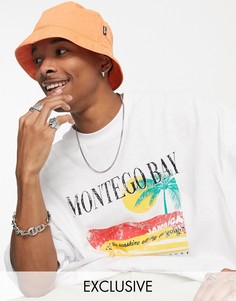 Oversized-футболка в винтажном стиле с рисунком пальмы Reclaimed Vintage Inspired-Белый