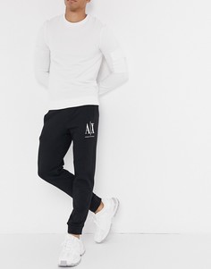 Черные джоггеры с крупным логотипом Armani Exchange Icon-Черный цвет