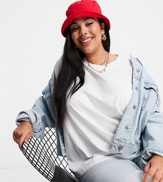 Белая свободная футболка ASOS DESIGN Curve-Белый