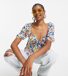 Блузка с цветочным принтом Topshop Tall-Multi