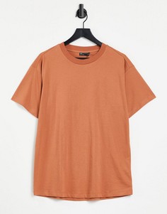 Рыжая футболка в стиле oversized ASOS DESIGN Ultimate-Коричневый цвет
