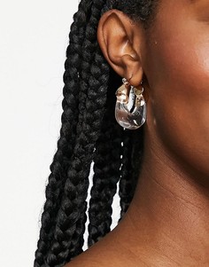 Серьги-кольца квадратной формы из прозрачного каучука ASOS DESIGN-Прозрачный