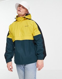 Желтая куртка через голову в стиле колор блок Carhartt WIP Barnes-Голубой