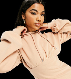 Розовое платье с капюшоном ASYOU-Коричневый цвет