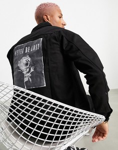 Джинсовая куртка с принтом на спине Bolongaro Trevor-Черный цвет