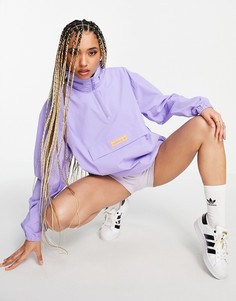 Фиолетовая куртка бойфренда с короткой молнией adidas Originals-Фиолетовый цвет