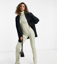 Светло-бежевый комбинезон с декоративными швами и высоким воротником ASYOU-Светло-бежевый цвет