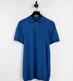 Трикотажная рубашка поло на молнии Bolongaro Trevor TALL-Темно-синий