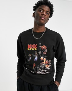 Черный oversized-свитшот AC DC Merch CMT LTD