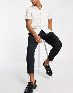 Черные зауженные брюки ASOS DESIGN-Черный цвет