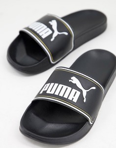 Черные шлепанцы Puma Leadcat-Черный цвет