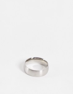 Матовое серебристое кольцо из нержавеющей стали Icon Brand-Серебристый