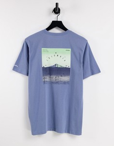 Голубая футболка с принтом на спине Columbia Hugh Dune-Голубой