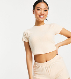 Желтая футболка и шорты в рубчик для дома эксклюзивно для ASOS DESIGN Petite-Желтый