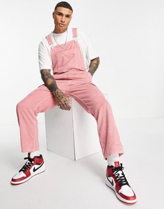 Розовый вельветовый комбинезон ASOS DESIGN-Розовый цвет