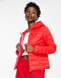 Красная стеганая куртка на молнии с капюшоном Tommy Jeans-Красный