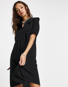 Черное платье с воротником Vero Moda-Черный цвет
