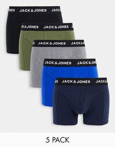 Набор из 5 разноцветных боксеров-брифов Jack & Jones-Разноцветный