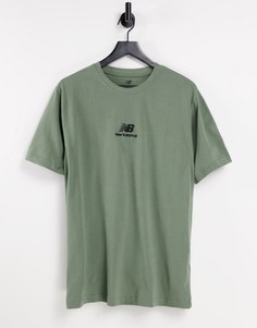 Футболка цвета хаки с логотипом New Balance – эксклюзивно для ASOS-Зеленый цвет