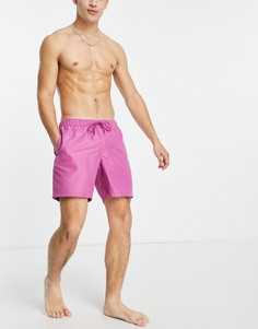 Ярко-розовые шорты для плавания средней длины ASOS DESIGN-Розовый цвет