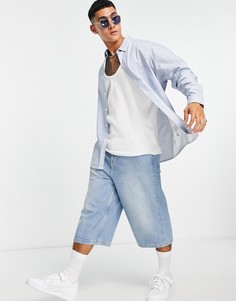 Oversized-рубашка в клетку синего цвета ASOS-Голубой