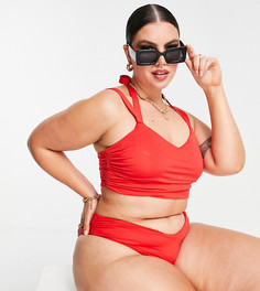 Красные сетчатые трусы бикини ASOS DESIGN Curve-Красный