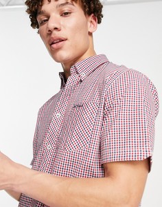 Рубашка в клетку с короткими рукавами Ben Sherman-Красный