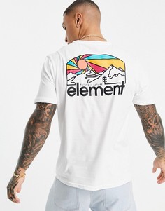 Белая футболка с принтом на спине Element Sunnet-Белый