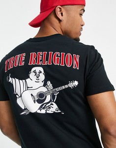 Футболка с круглым вырезом и логотипом в виде Будды True Religion-Черный цвет