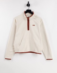 Флисовый свитшот на молнии кремового цвета Vans Surf Supply-Белый