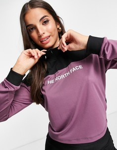 Фиолетовый флисовый топ с молнией длиной 1/4 The North Face Mountain Athletic-Фиолетовый цвет