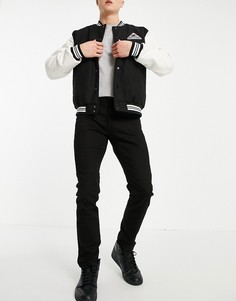 Черные зауженные эластичные джинсы из органического хлопка Topman-Черный