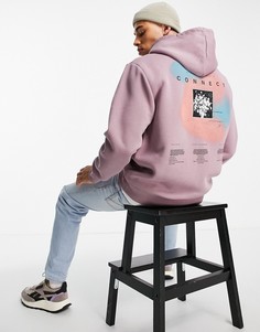 Сиреневый свитшот с принтом Topman-Фиолетовый цвет