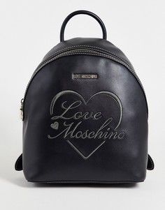 Черный рюкзак с логотипом Love Moschino-Черный цвет