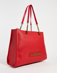 Красная сумка-тоут с логотипом Love Moschino-Красный