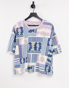 Голубая футболка Quiksilver Better Time Aztec-Голубой