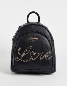 Черный рюкзак с логотипом Love Moschino-Черный цвет