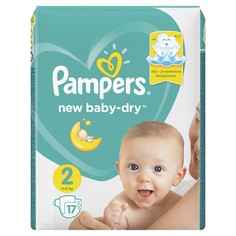 Подгузники Pampers New Baby-Dry 4–8 кг, размер 2, 17 шт.