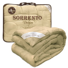 Одеяло 1.5-спальное Верблюжья шерсть облегченное Sorrento Deluxe сатин 140x205