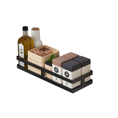 Полка настенная для кухни и ванной, 30 см, RAMMAX, черная