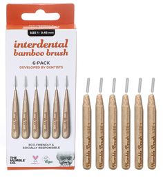 Бамбуковые межзубные ершики BAMBOO INTERDENTAL BRUSH, размер 1 0.45ММ, цвет оранжевый The Humble Co.