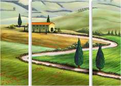 Картина модульная на холсте Модулка "Домик в Тоскане" 150x112 см